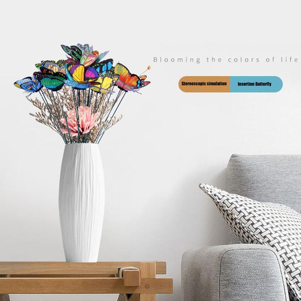 10 Stück Schmetterlinge Garten Hof Pflanzgefäß Bunt Verspielt Schmetterlingsstecker Dekoration Außendekoration Blumentöpfe Dekoration