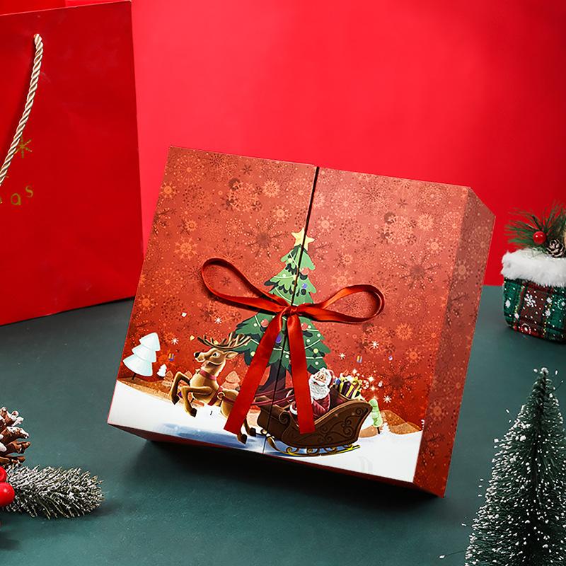 Christmas Countdown Empty Gift Box To Fill 24-Day Santa Claus Printed Collectible Box Christmas Advent Calendar Boxes