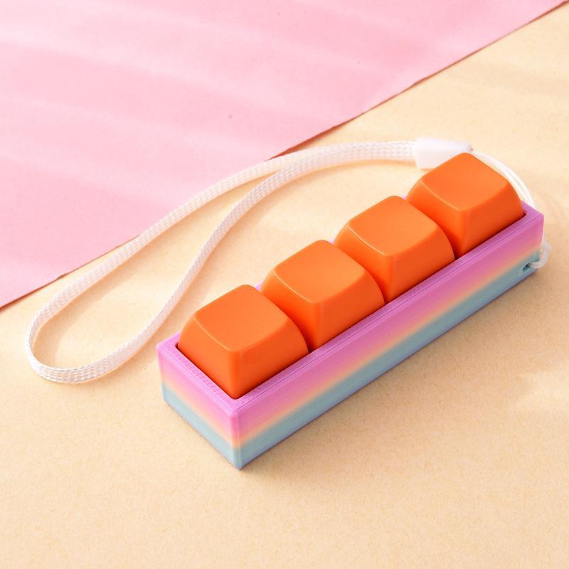 Portable Stress Relief Toy with Button Lanyard Anti-Anxiety Fidget Toy for Adults Kids Office Travel Pressure Alleviation