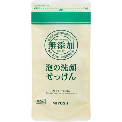 Miyoshi – Zusatzfreie Seife – Zusatzfreie Schaum-Gesichtswaschseife, Nachfüllpackung, 180 ml