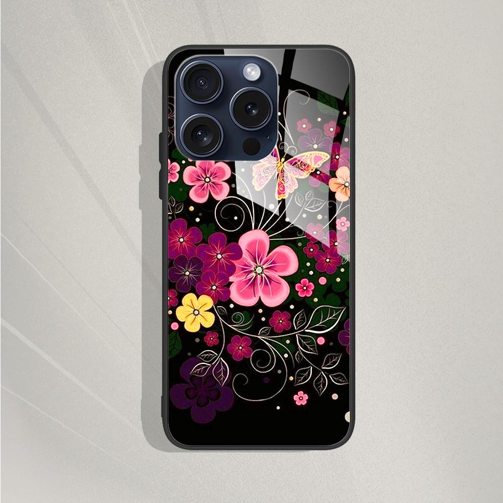 Tempered Glass Case for iPhone 15 15Pro Max Plus Back Cover Hard Bumper Protective Fundas for iPhone 14 Pro 14 Plus 14Pro Max