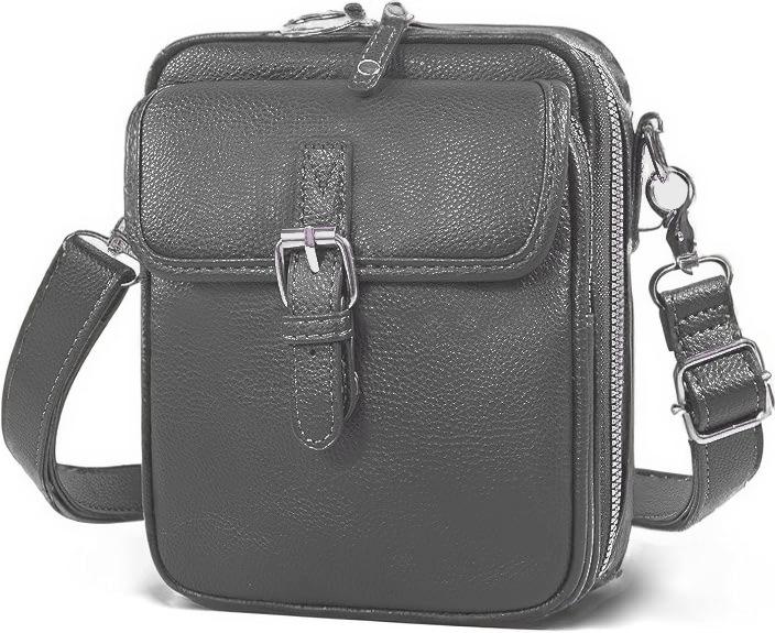 

Shoulder Messenger Bag Leather Retro Casual Universal Messenger Shoulder Clutch Bag Mobile Phone темно-серого