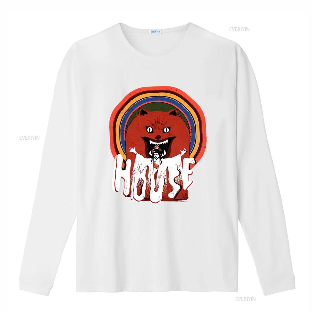 Hausu House 1977 Exorcism Logo T Shirt Cult Classic Horror Merch vintage Washed Stylish Casual Stretched streetwear