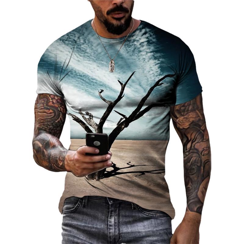 Neue Mode Herbst Landschaft grafik t-shirts Sommer Männer Casual Landschaft Muster Tees 3D Gedruckt Oansatz übergroßen t-shirt Tops