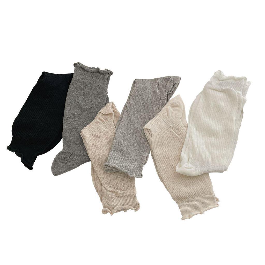 Japanese Ballet Style Women's Mid-Calf and Over-the-Knee Mesh Socks – Spring and Summer Breathable Sweet Scrunch Design.