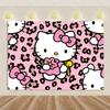 Kawaii Hello Kitty Pink Graffiti In Urban Streets Print Tapestry Bedroom Decoration  Celebration Background Design Holiday Party