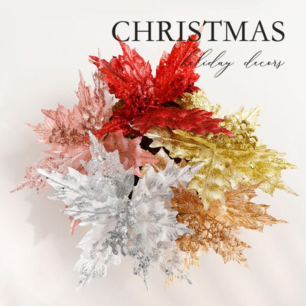 26cm Artificial Christmas Flower Large Christmas Tree Ornaments Merry Christmas Decorations