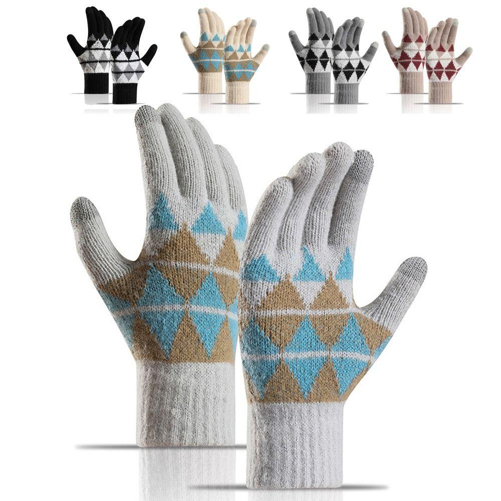 Cold-proof Knitted Gloves Thickened Finger Separated Warm Gloves Cute Winter Gloves Autumn Winter