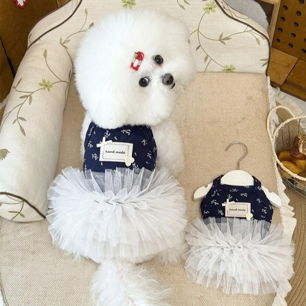 Small Flowers Puppy Tutu Dress Korean Style Pet Apparel New Dog Princess Dress for Kittens