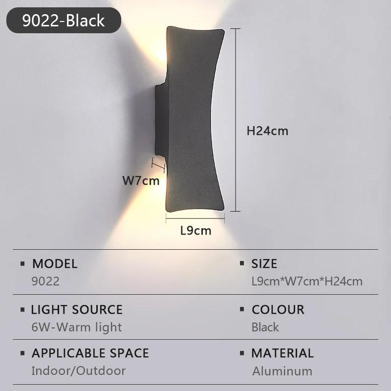 

Светодиодный настенный светильник для внутреннего и наружного использования IP65, водонепроницаемый, белый/черный, современный минималистский алюминиевый светильник для дома, крыльца, сада, AC85-265V