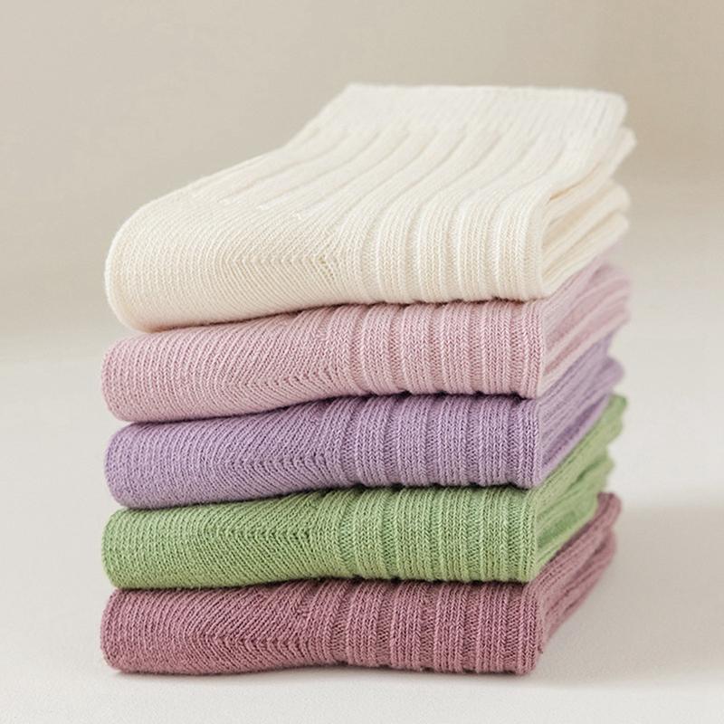 Set de șosete pentru copii Sosete respirabile, de culoare solidă, cu tub mijlociu