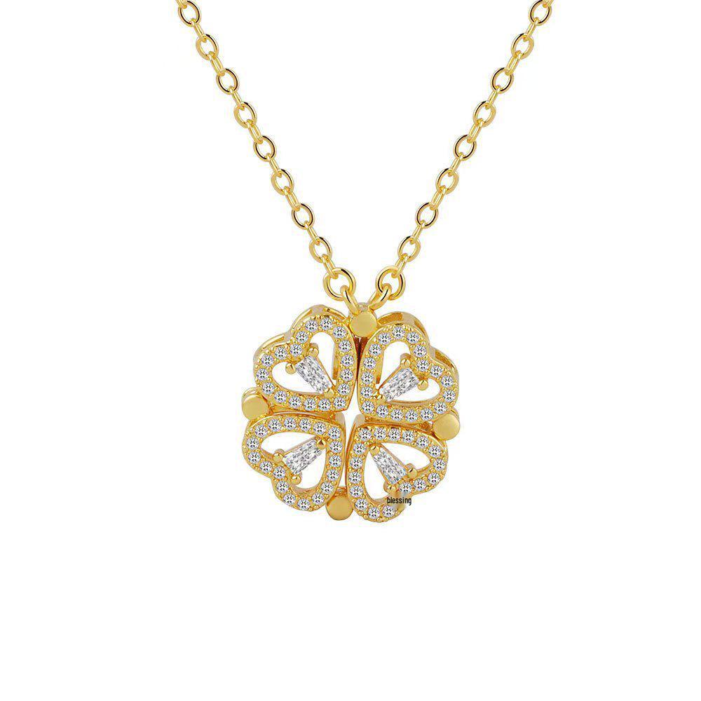 S925 Sterlingsilber Kleeblatt-Halskette - Vielseitige Mode-Schlüsselbein-Kette für Damen