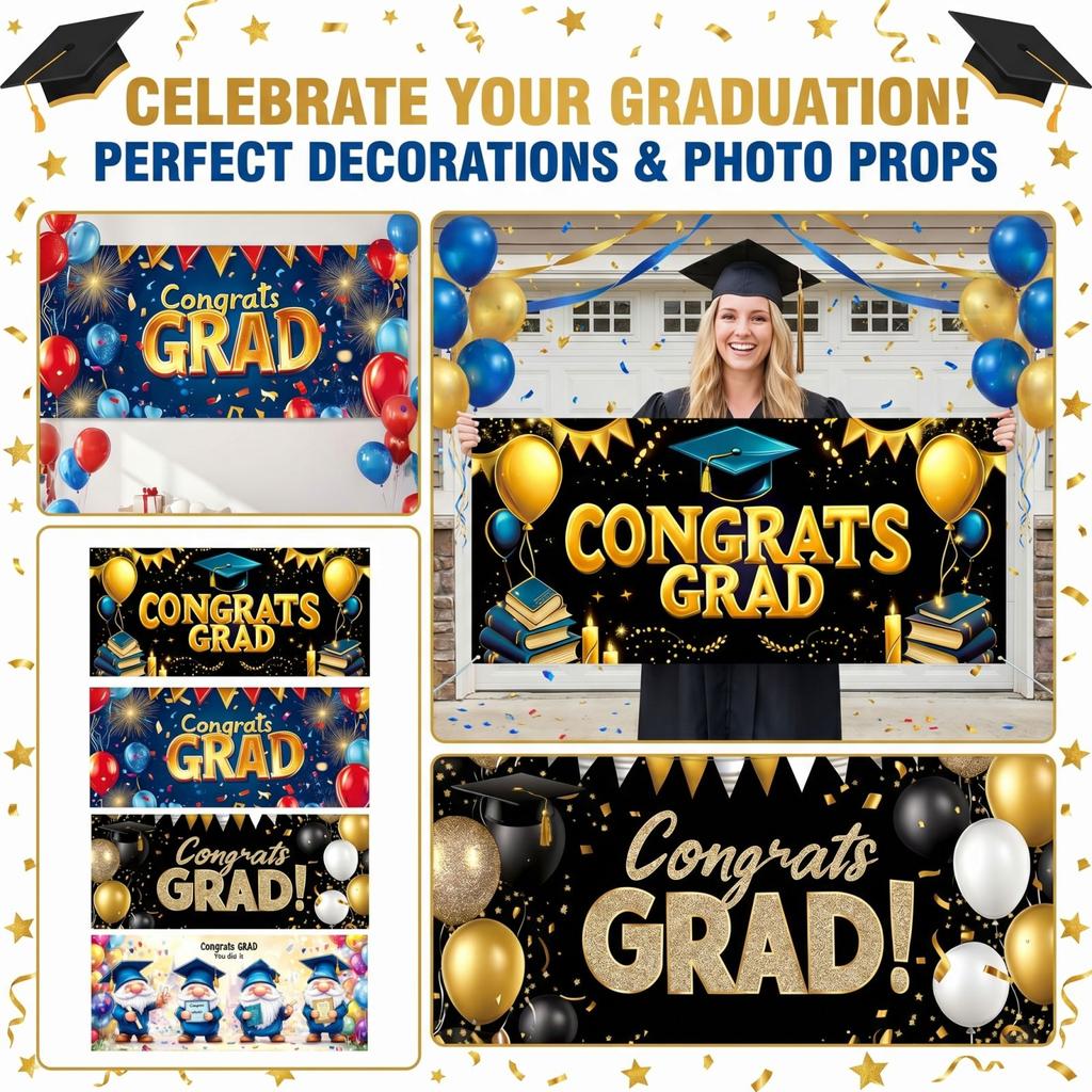 Graduation Flag, Graduation Garage Flag, Photo Decoration Props