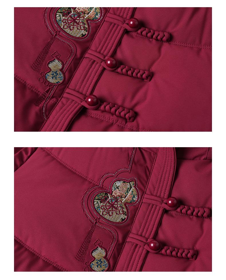 Chinese Mom's Winter Jacket: Thickened Fleece-Lined Coat for Middle-Aged & Elderly Women, 2025 Warm Cotton Outerwear