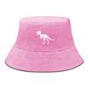 Bucket Hat With Pure White Dinosaur Print , Animal Women's Hat Casual Hip Hop Reversible Beach Cap