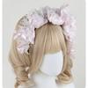 Lolita Pink Strawberry Lace Polka Dot Bow Handmade Doll Hair Accessories Original Rabbit Ears KC Headband