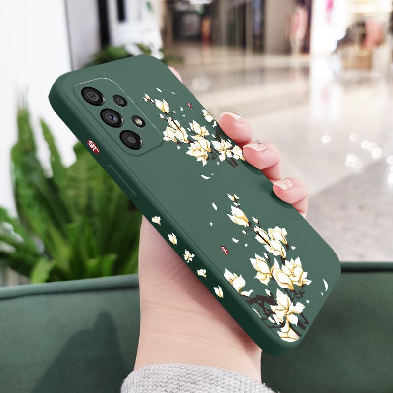 Golden Petal Flower Case For Samsung Galaxy A73 A53 A33 A23 A13 A03 A72 A52 A52S A32 A22 A12 A02 A02S A71 A51 A31 A21S 4G 5G Cov