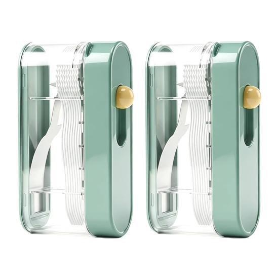 2PCS Floss Dispenser Automatic Pop-up Portable Storage Box Refillable with Ergonomic Picks Floss Case
