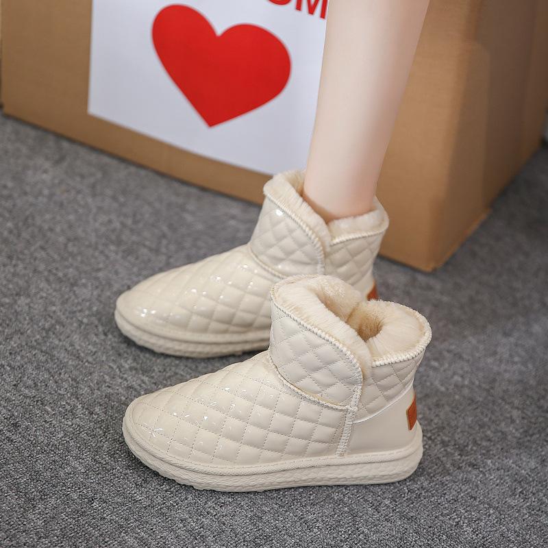 Sněhule dámské zima 2025 nové zahraniční módní bavlněné boty hromadou zesílené nepromokavé krátké boty dětské boty