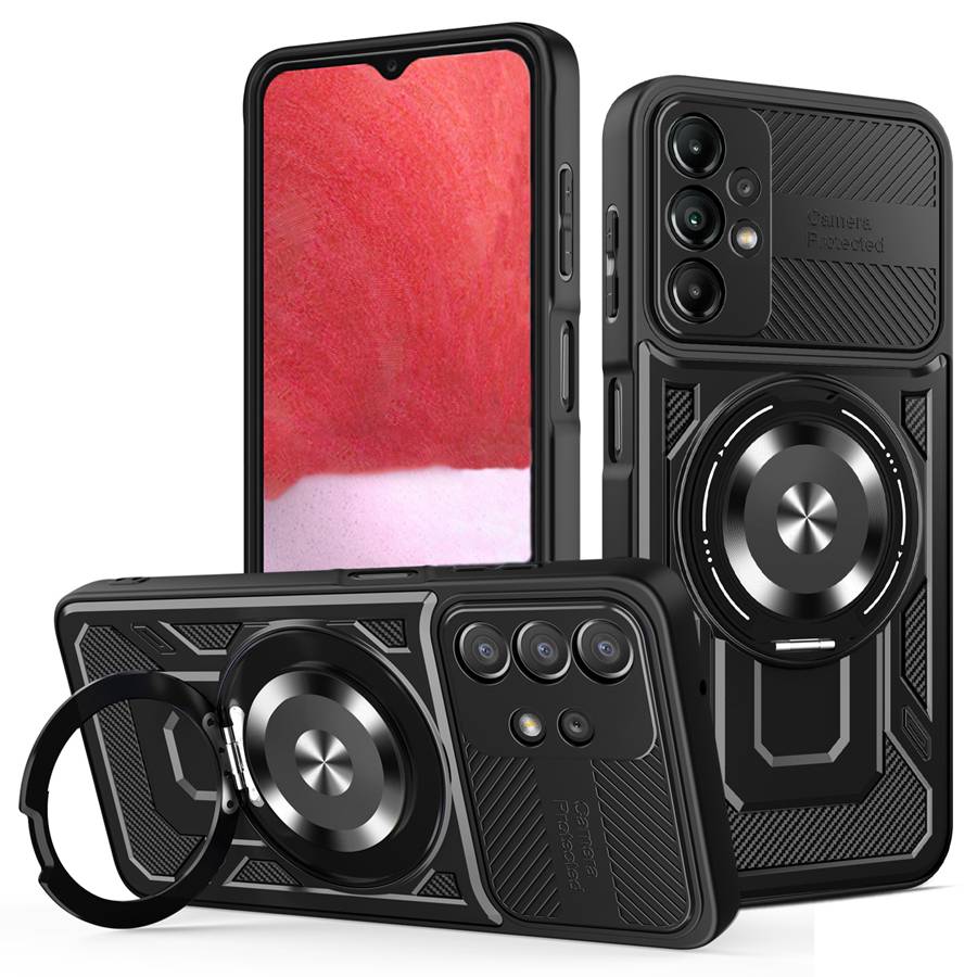 Luxury Shockproof Armor Magnetic Phone Case For Xiaomi Redmi Note 14 13 Pro Samsung Galaxy A33 A15 A35 5G S25 S24 Honor 400 X7D With Metal Ring Cover