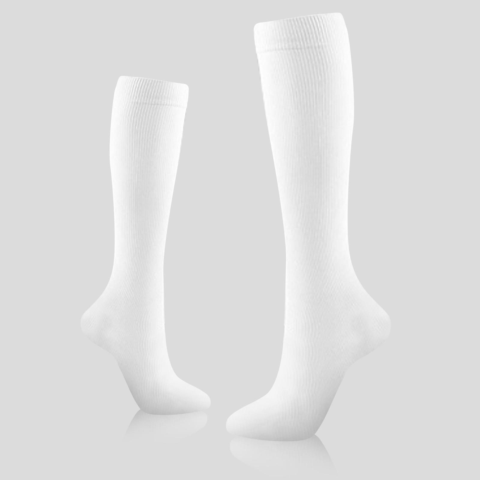 

Мужские и женские однотонные нейлоновые длинные компрессионные носки для занятий спортом на открытом воздухе XXL белый