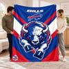 Flannel Fleece Blanket with Buffalo Bills Design, Soft Lightweight Throw for Bed Sofa Travel