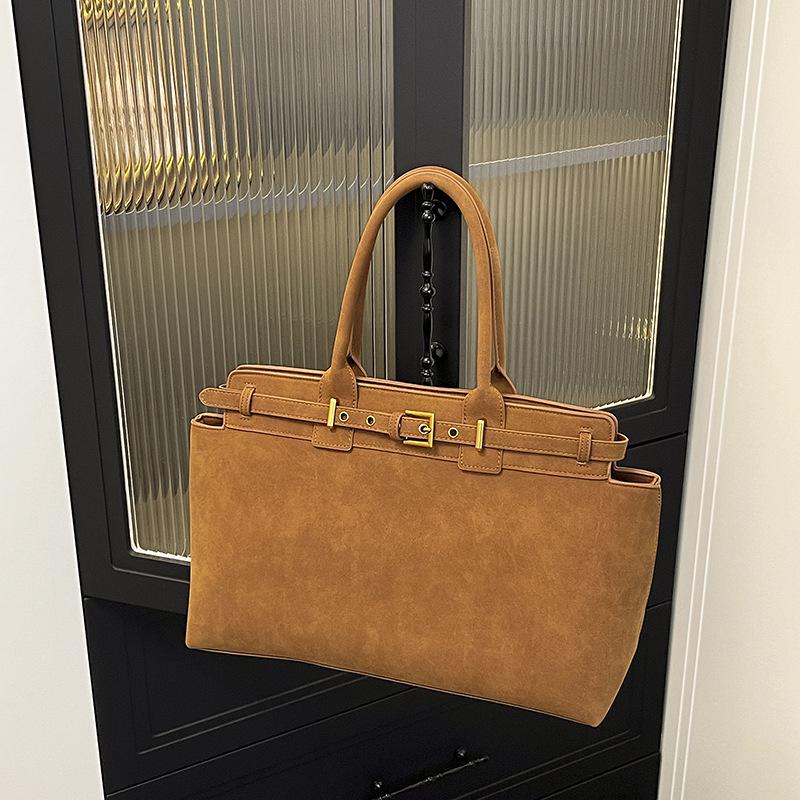 Винтажная женская сумка-тоут под мышкой 2025: Высококлассная, Вместительная, Универсальная Сумка коричневый