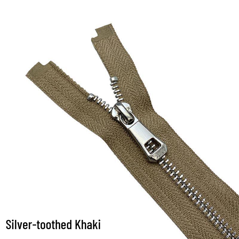No. 5 Metal Open-End Self-Locking Zipper for Clothing, Leather Goods, Bags, and Jackets.