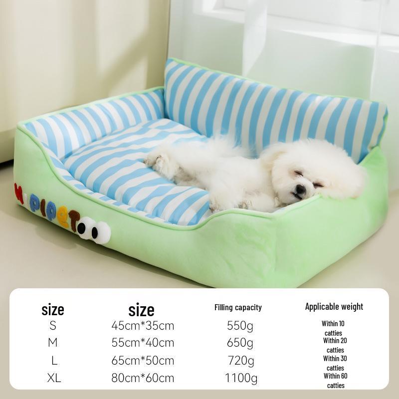 Breathable Removable Dog & Cat Nest: Latex Cushion Sofa Bed, Small Pet Sleeping Pad, Spring/Summer-Ready.