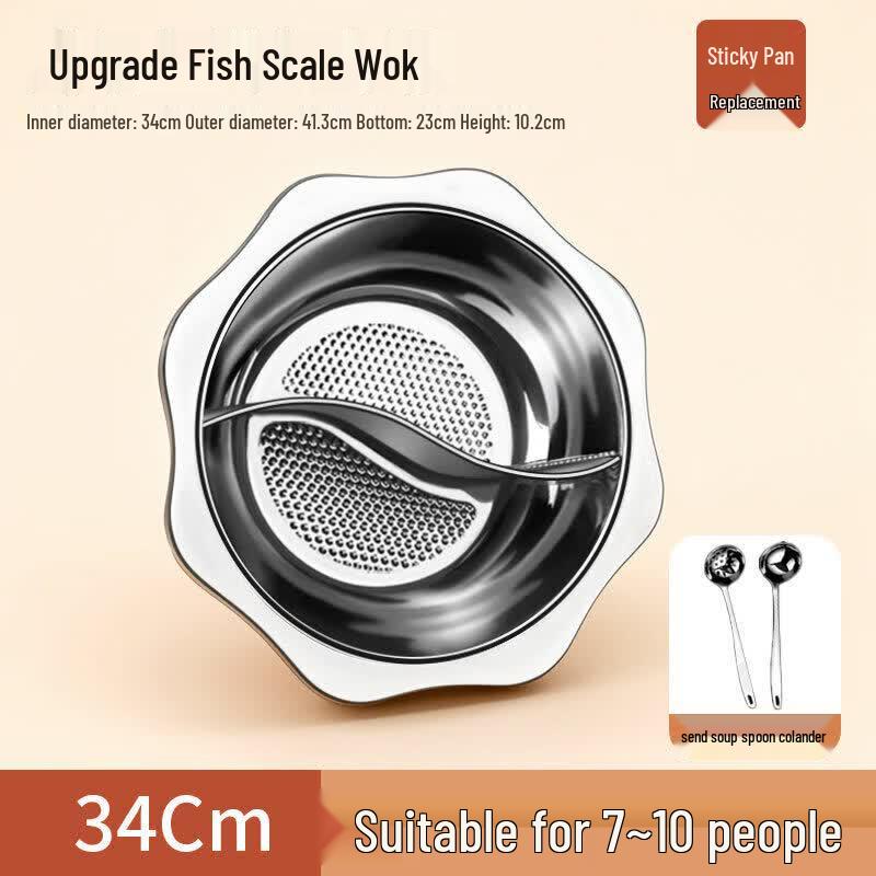 Cast Iron Divided Hot Pot for Induction Cooktops
