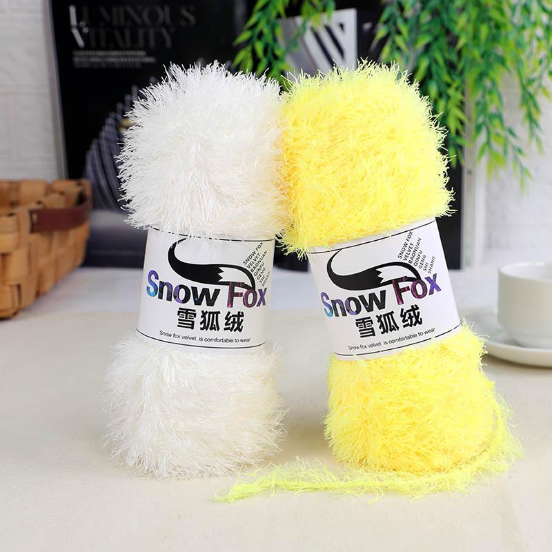 1Pcs 100g Snow Fox Fluff Thread Ball Three Strands Long Fluff Thread Wind Down Crystal Fluff Hand Knitted DIY Hat Blanket Scarf