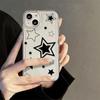 Simple Black Five-pointed Star Phone Case For iPhone 16 e 15 14 13 12 11 Pro Max Plus Mini X XS XR SE 2020 2022