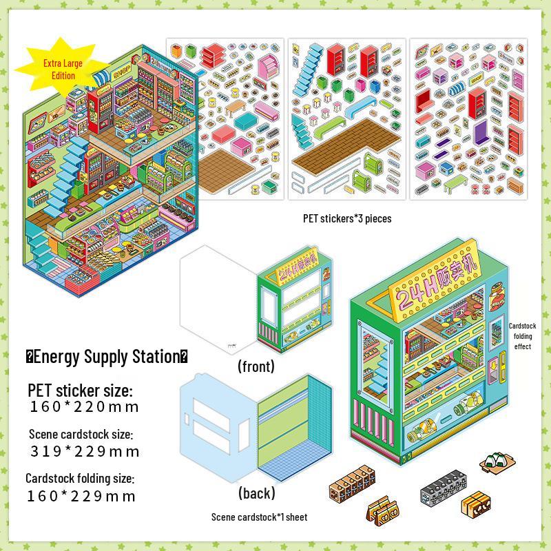 Infeel.Me 2.5D Scenery Stickers - 6th Edition Student Miniature Decoration Stickers