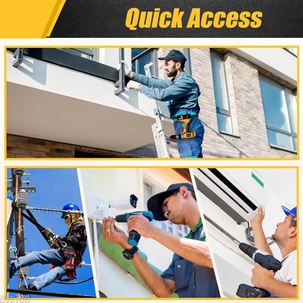 Gürtelbohrerhalter für Schlagbohrmaschinen Nagelpistolen Doppelverriegelungsclip Stromhalter mit Haken Schneller Zugriff Heimwerkerwerkzeuge