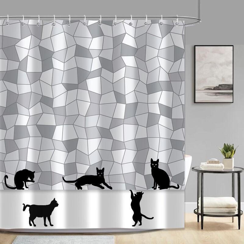 Handun Cartoon Print Waterproof Shower Curtain