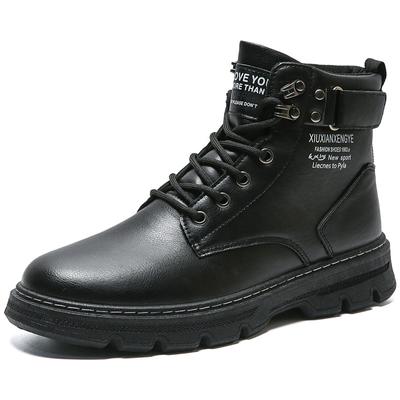 Fashion New Coturno Men Leather Shoes High Top Fashion Winter Warm Snow Shoes Dr. Motorcycle Ankle Boots Couple Unisex Boots Size 39-44