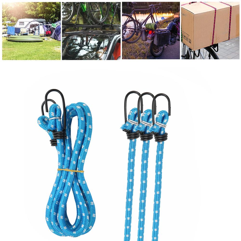 4 Pack Rubber Bungee Cords with Hooks High Elasticity Elastic Cord 140cm Heavy Duty Elastic Straps Travel and Moving Packing