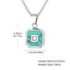 Blue Natural Stone Necklace for Men Boys,Waterproof Turquoise Square Pendant Necklace,Birthday Father Jewelry Gift