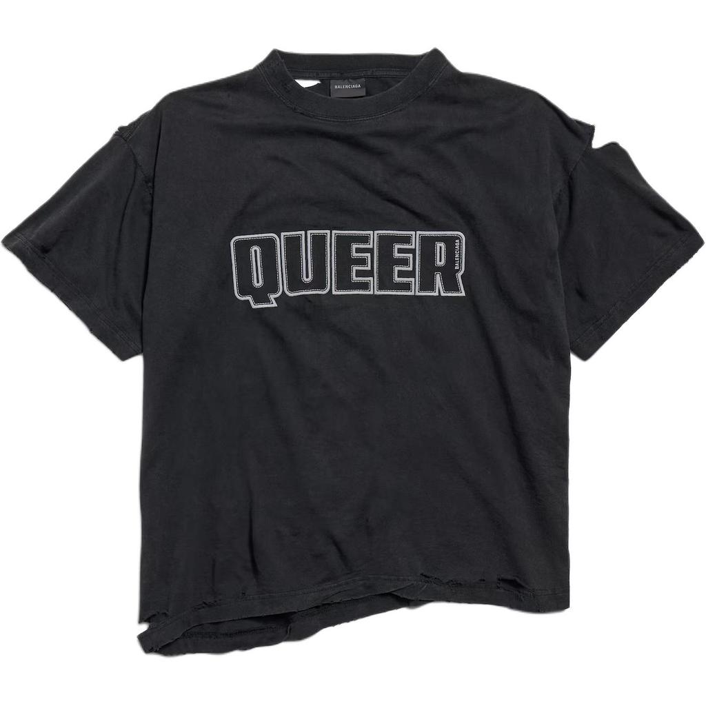 Balenciaga SS25 T Shirt Loose Fit Unisex Black 826346TSVS51041