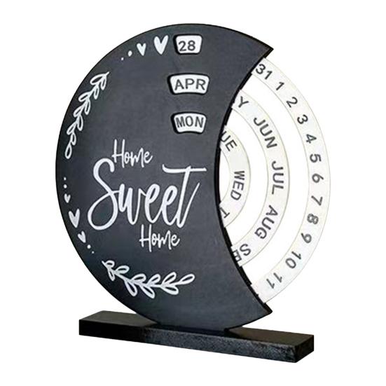 Creative Perpetual Calendar, 3 Layer Rotating Date Desk Decor, Vintage Monthly Calendar for Home Office