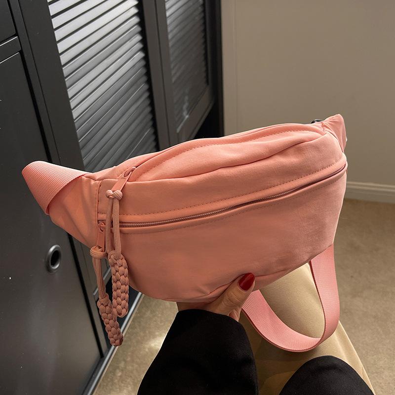 Canvas Casual Small Bag Women's New Trendy Messenger Bag Sports Breast Bag Versatile Cloth Bag Women's Fanny Pack Women's