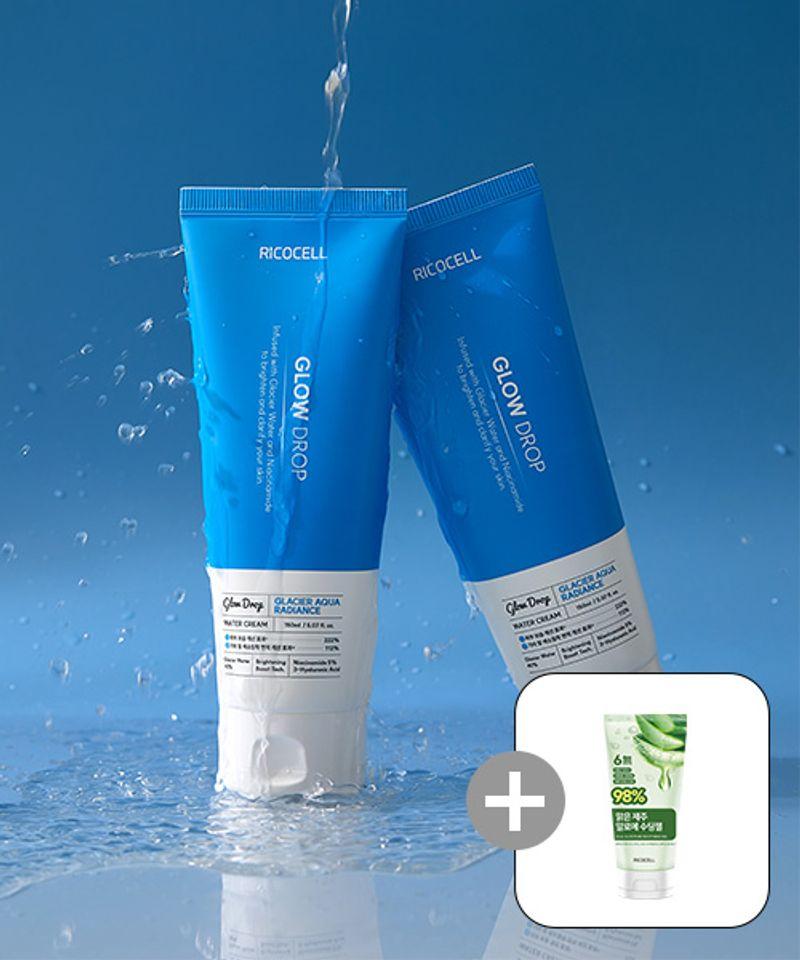 Ricocell Glacier Aqua Radiance Moisture Cream Special Set + Ricocell Clear Jeju Aloe Soothing Gel 150ml 1 Piece