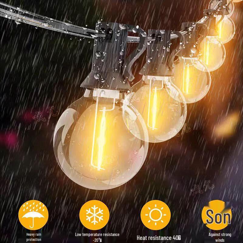 UOSU Solar Vintage LED Ball String Lights