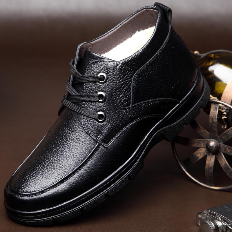 

Хлопковая обувь для пожилых людей, мужская обувь, зимняя мужская обувь из хлопковой кожи, кожаная теплая зимняя обувь, обувь для отцов среднего и пожилого возраста, зимняя обувь 38