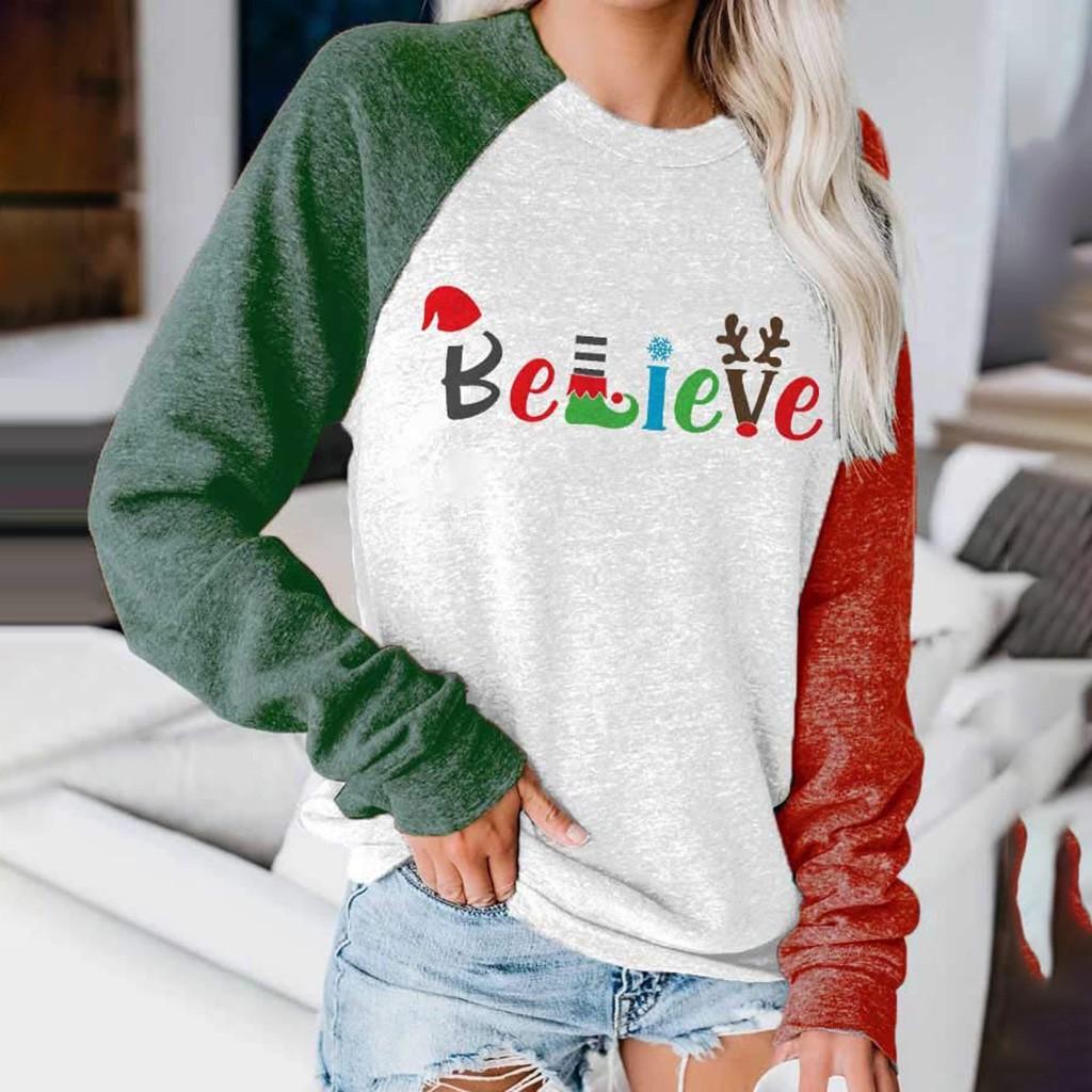 Long Sleeve Round Neck Tops T-shirt 