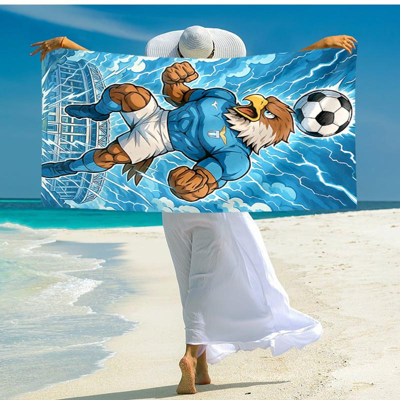 1 Stück Adler Fußballheld Cartoon Schnelltrocknendes Mikrofaser-Badetuch zum Schwimmen Surfen Camping Unisex Urlaub. SJT720170