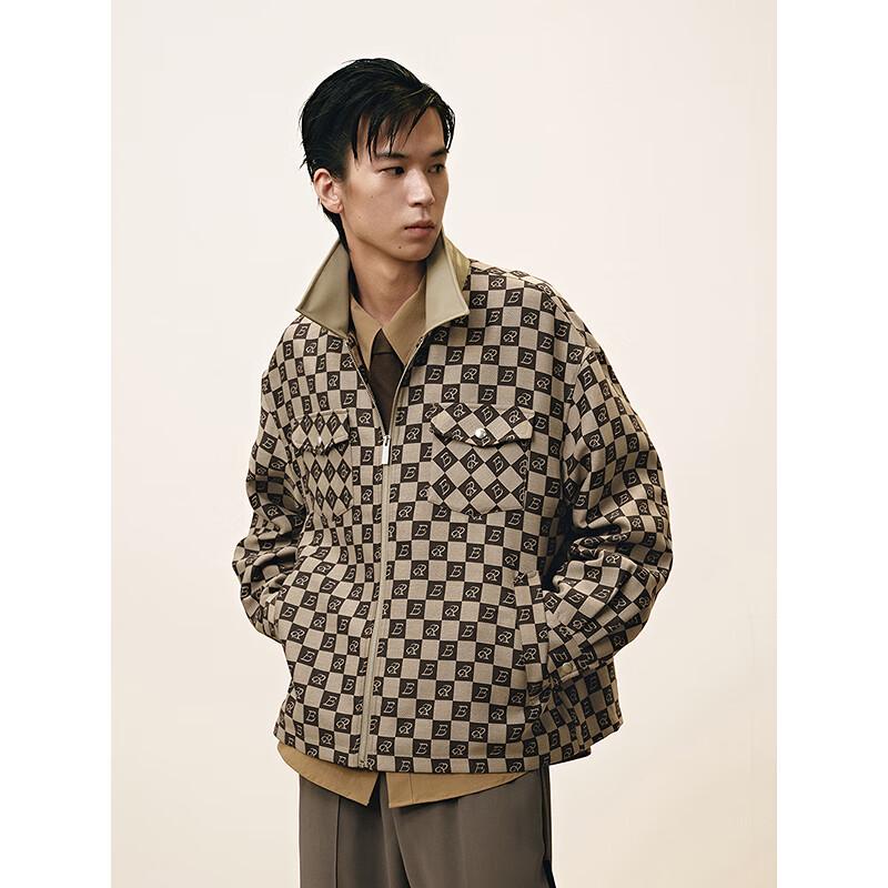 Veste à revers en PU pour homme GXG