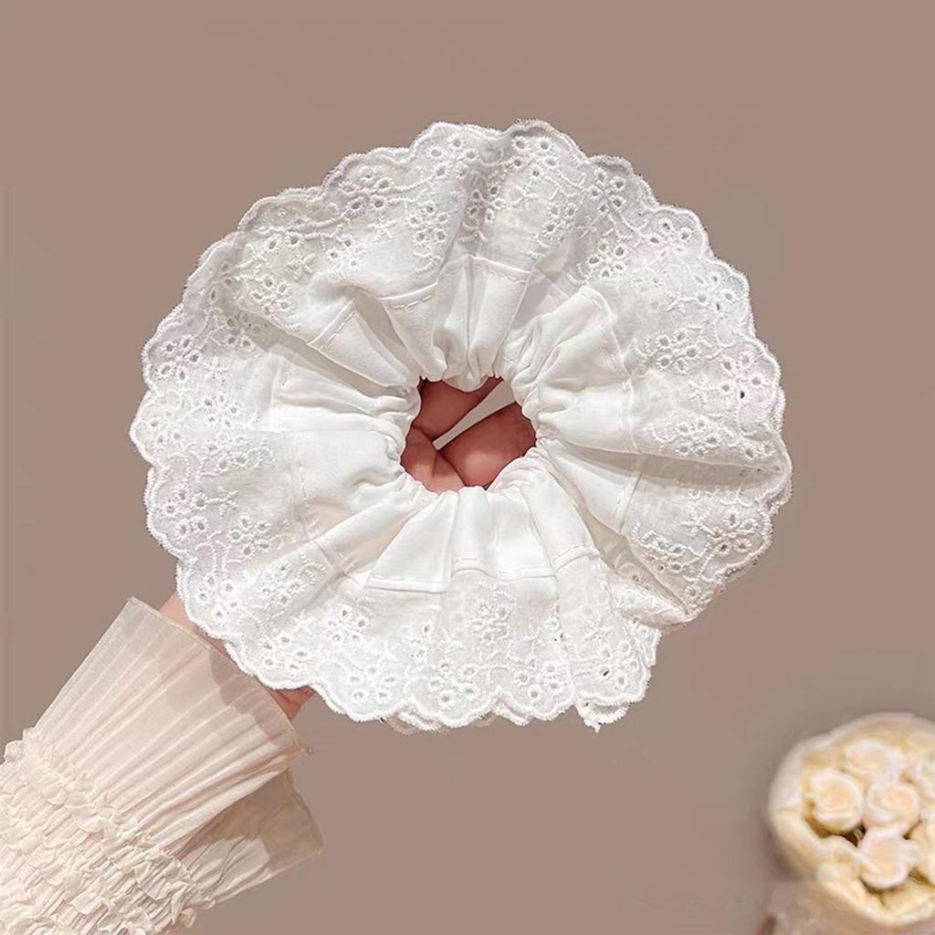 Stylish Lace Hair Scrunchies No Damage Scrunchy Hair Bands Ponytail Holders for Thick Curly and Thin Fine Hair