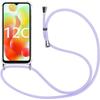 Crossbody Case for Redmi 12C - 11A Reinforced Corners Anti-Scratch Soft + Purple Lanyard