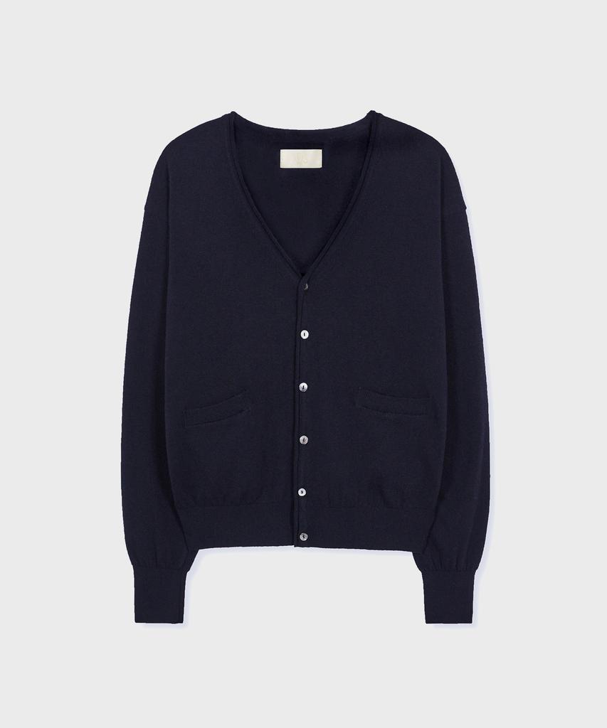 Kyuseu Extra Fine Wool V Cardigan (Navy)